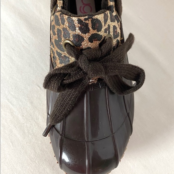 NIB Leopard Bling Brown Duck Boots from “Sugar” FIRM PRICE Only 5 pair left! - Picture 3 of 10